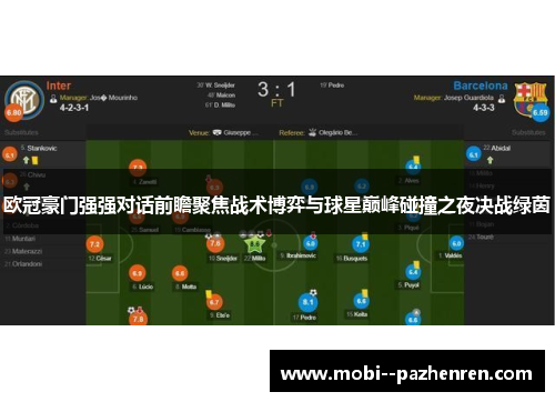 欧冠豪门强强对话前瞻聚焦战术博弈与球星巅峰碰撞之夜决战绿茵